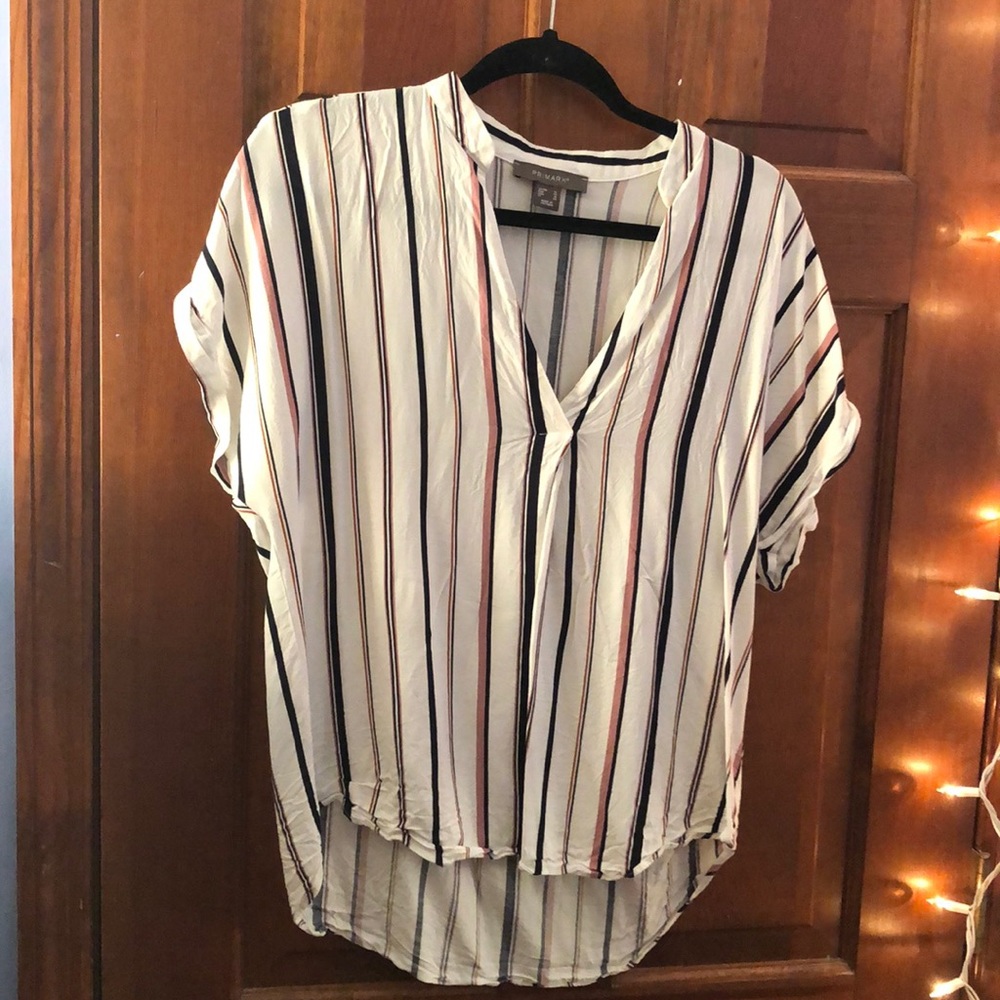 Striped V neck shirt